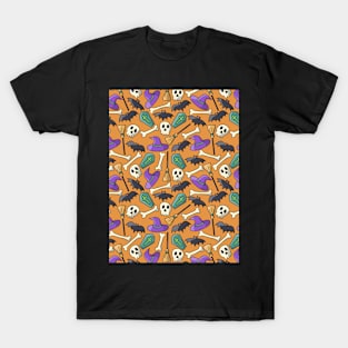 Mixed Spooky Confetti - Halloween Pattern - Bright Colors T-Shirt